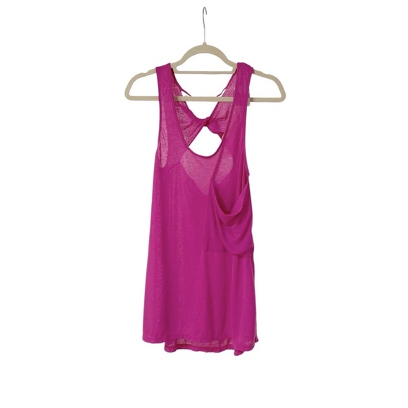 Free People Minimale Magenta Draped Pocket Twisted Racerback Tank Top Size XS-S - Picture 9 of 10